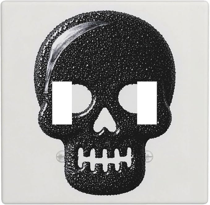 2 Gang Double Toggle Wall Plates Unbreakable Decorative Light Switch Plates - skull plate
