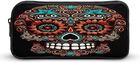 Sugar Skulls Large Capacity Pencil Case for Office Supplies - skull sticker