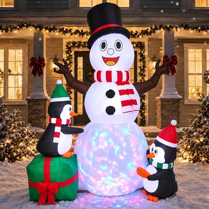 6 FT Christmas Inflatables Snowman Blow up Outdoor Yard Decoration - skull inflatable
