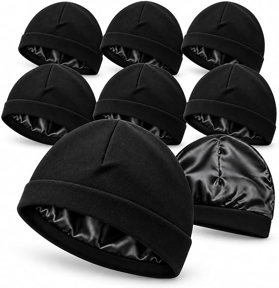 1/4/8 Pack Satin-Lined Skull Cap for Hair Protection Breathable - skull pajamas