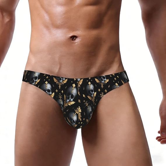 Men'S Bikini Briefs Low Rise Underwear-Skull - skull swimsuit