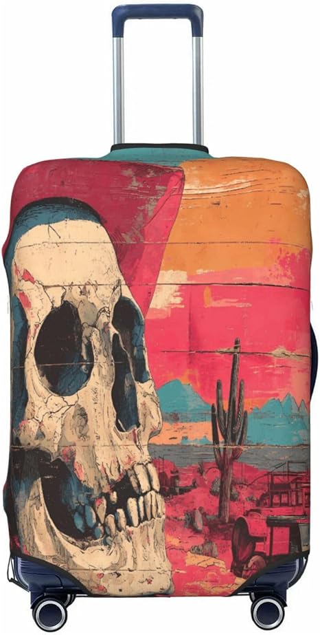 Luggage Covers Suitcase Travel Baggage Covers-Western Skull - skull suitcase