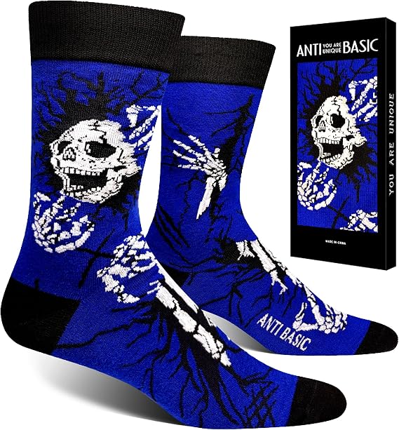 ANTI BASIC Women Novelty Socks, Funny Gift Socks, Fit Shoe Size 6-12 - sugar skull costume