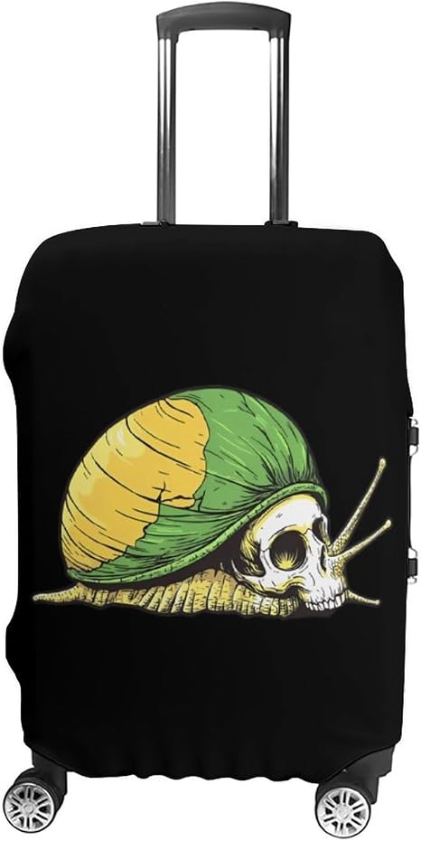 Snail Skull Washable Luggage Cover 19-32 Inch - skull suitcase