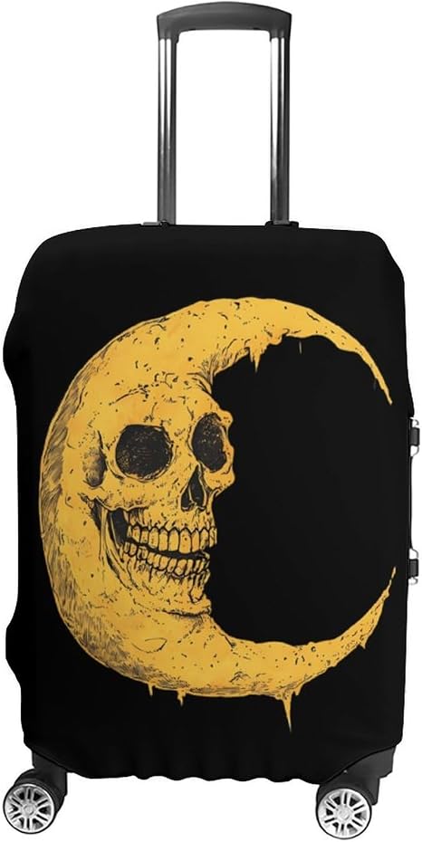 Moon with Skull Face Washable Luggage Cover 19-32 Inch - skull suitcase