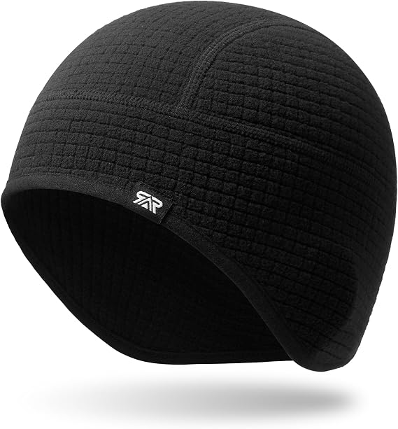 Thermal Skull Cap Helmet Liner Fleece Beanie with Ear Covers for Men Women - skull helmet