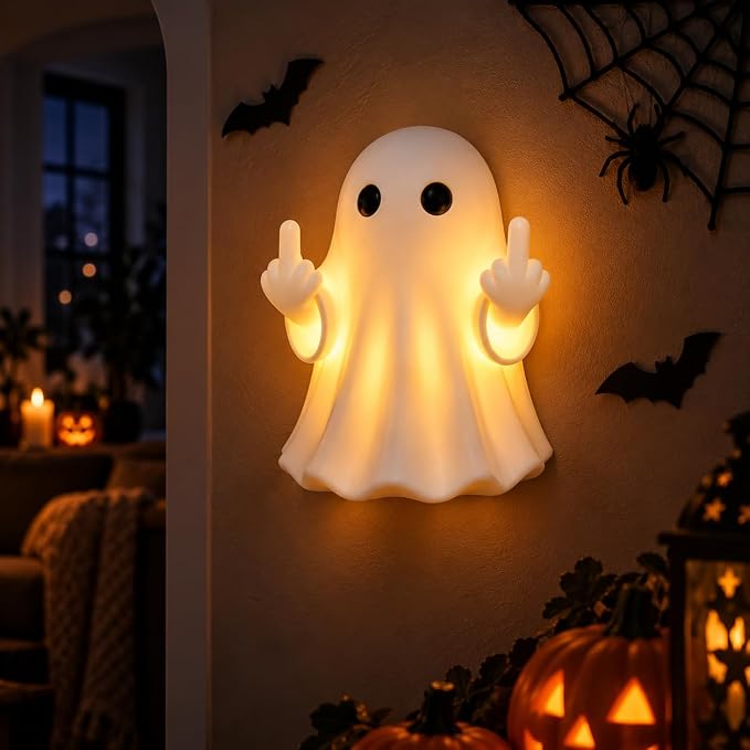 Funny Halloween Wall Night Light, Cute Ghost Lamp Night Light - skull lamp
