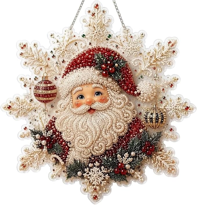 Christmas Pearl Diamond Painting Suncatcher Kit, DIY Craft 8inch - skull painting