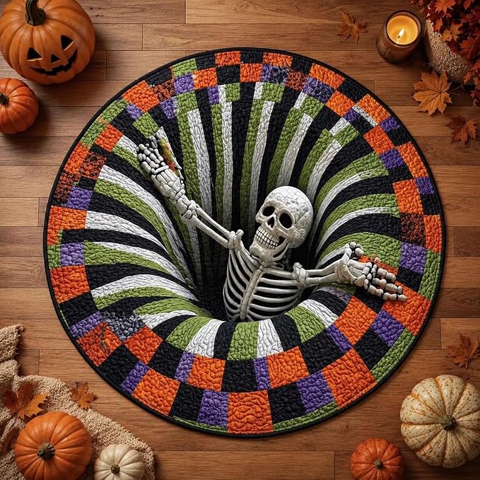3D Halloween Rugs, Optical Illusion 3D Rug for Spooky Home Decor