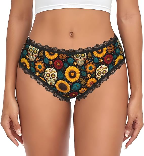 Women'S Cheeky Underwear-Sugar Skull - skull leggings
