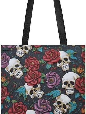 Sugar Skull Flowers Tote Bag Crossbody Bag Handbags