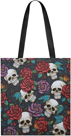 Sugar Skull Flowers Tote Bag Crossbody Bag Handbags