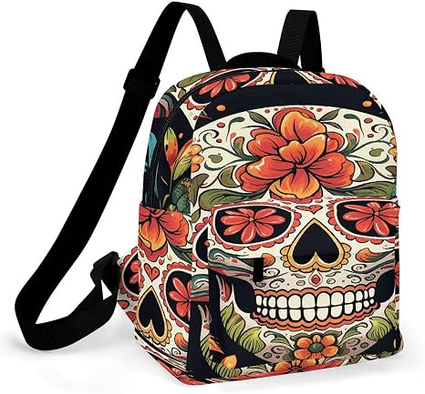 Colorful Sugar Skull Casual Backpack Travel Backpack - skull backpack