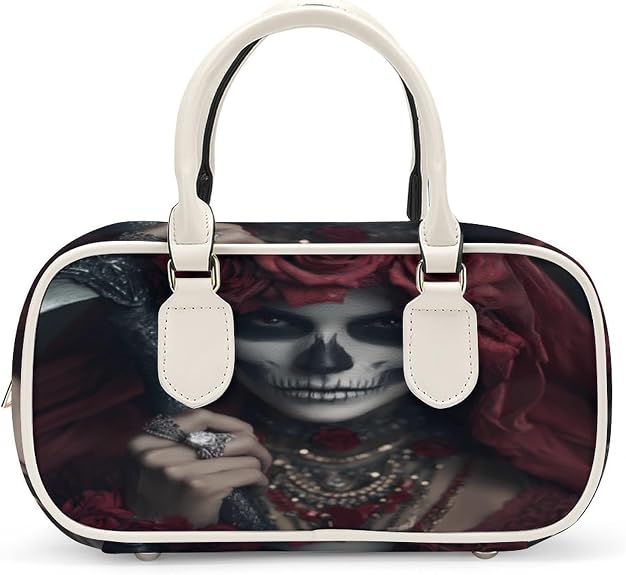 Mexican Sugar Skull Woman Small Boston Bag for Women - sugar skull handbags for sale