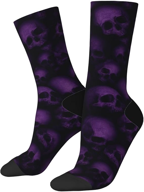 Funny Novelty Socks Casual Athletic Crazy Crew Socks For Women Men Gifts - sugar skull boots