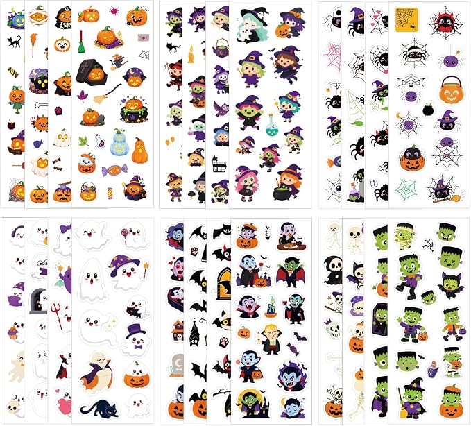 72 Sheets Puffy Halloween 3D Variety Pack Sticker for Kids & Toddlers Gift - skull sticker