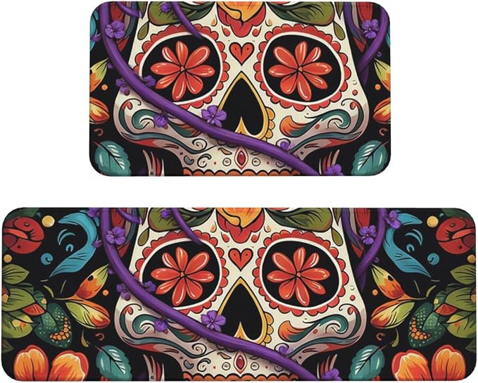 Kitchen Rugs Home Decor Kitchen Mats for Floor Anti Fatigue Kitchen Mats - skull floor mat