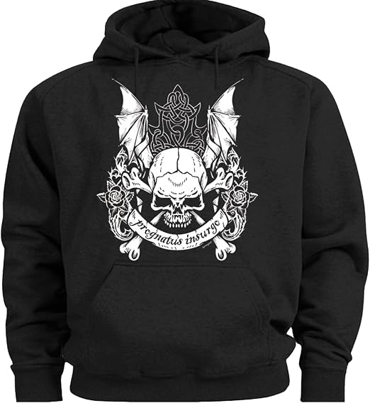 Halloween Hoodies Skull Bat Wings Spooky Scary Hooded Sweatshirt Costume - skull sweatshirts