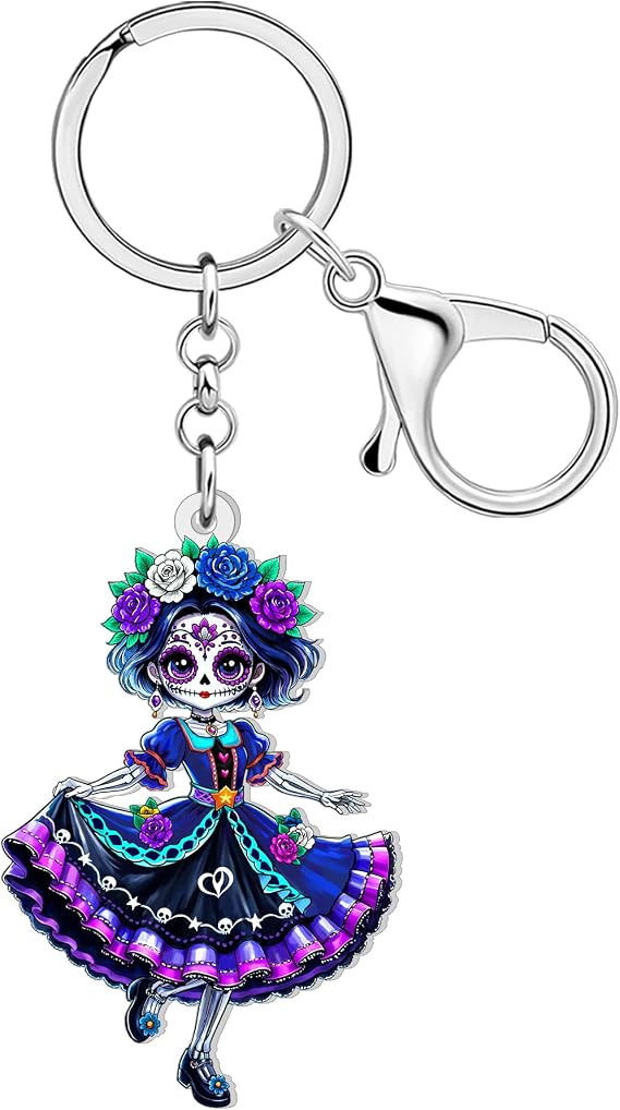 Creepy Voodoo Doll Keychain Halloween Gifts for Women - skull backpack