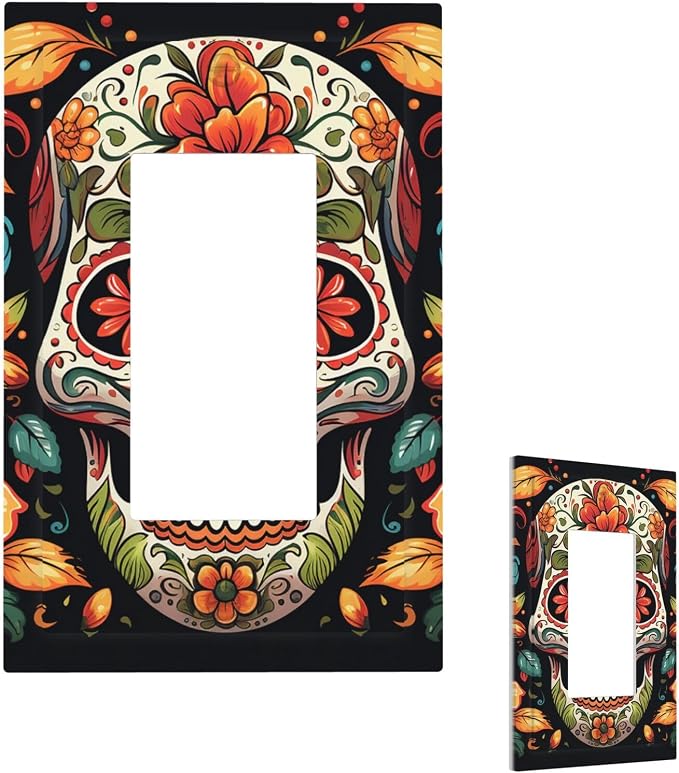 1 Gang Wall Plates Unbreakable Decorative Switch Outlet Wall Plate Cover - skull plate