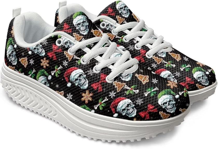 Platform Sneakers for Women Tennis Shoes Breathable Mesh Platforms Trainers,Size 35-42 EU - sugar skull boots