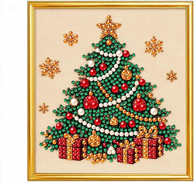 Aduken DIY Christmas Pearl Diamond Painting Art Kit with Frame - skull wall art