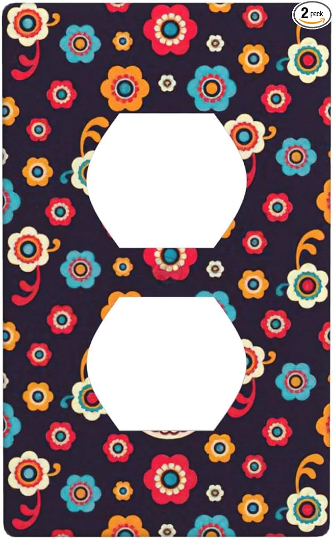 Sugar Skulls Print Outlet Covers Board 1 Gang Duplex Light Switch Cover Plate Decorative Wall Plates Socket Cover Electrical Switchplate For Farmhouse Home Decor - skull plate