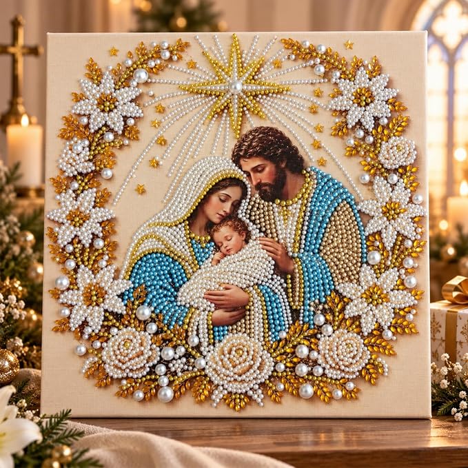 DIY Christmas Pearl Diamond Painting Kit, 5D Pearl Art Craft for Adults - skull painting