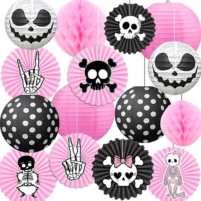 Skull Halloween Party Decorations – Paper Lanterns Paper Fans Honeycomb