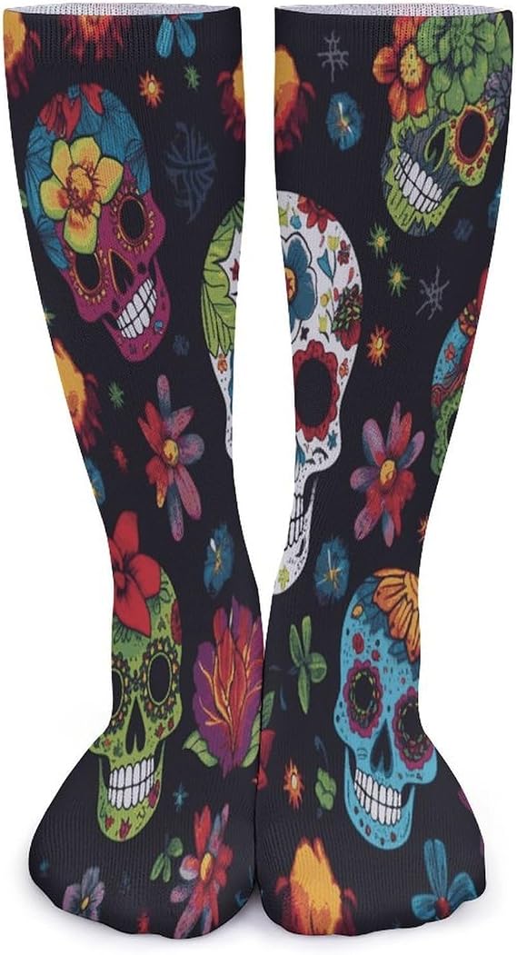 Flower Cactus Sugar Skull Thermal Socks Compression Socks - sugar skull costume