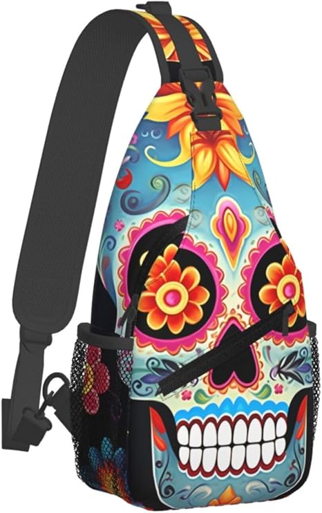 Crossbody Bags For Women Men Trendy Sling Bag Backpack Casual Chest Bag - skull backpack