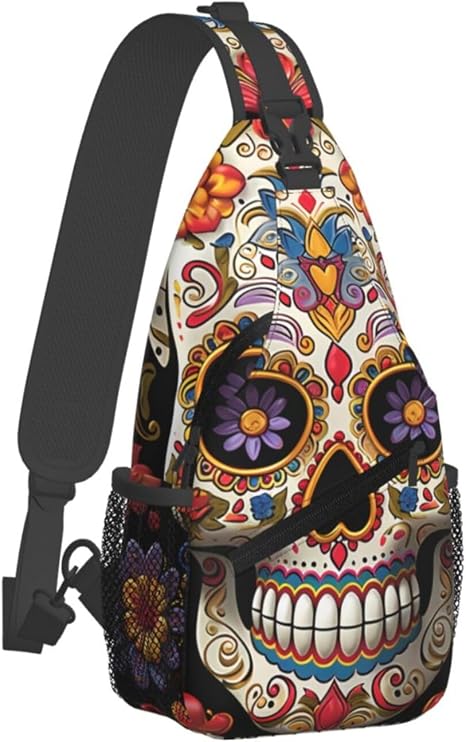 Crossbody Bags For Women Men Trendy Sling Bag Backpack Casual Chest Bag - skull backpack