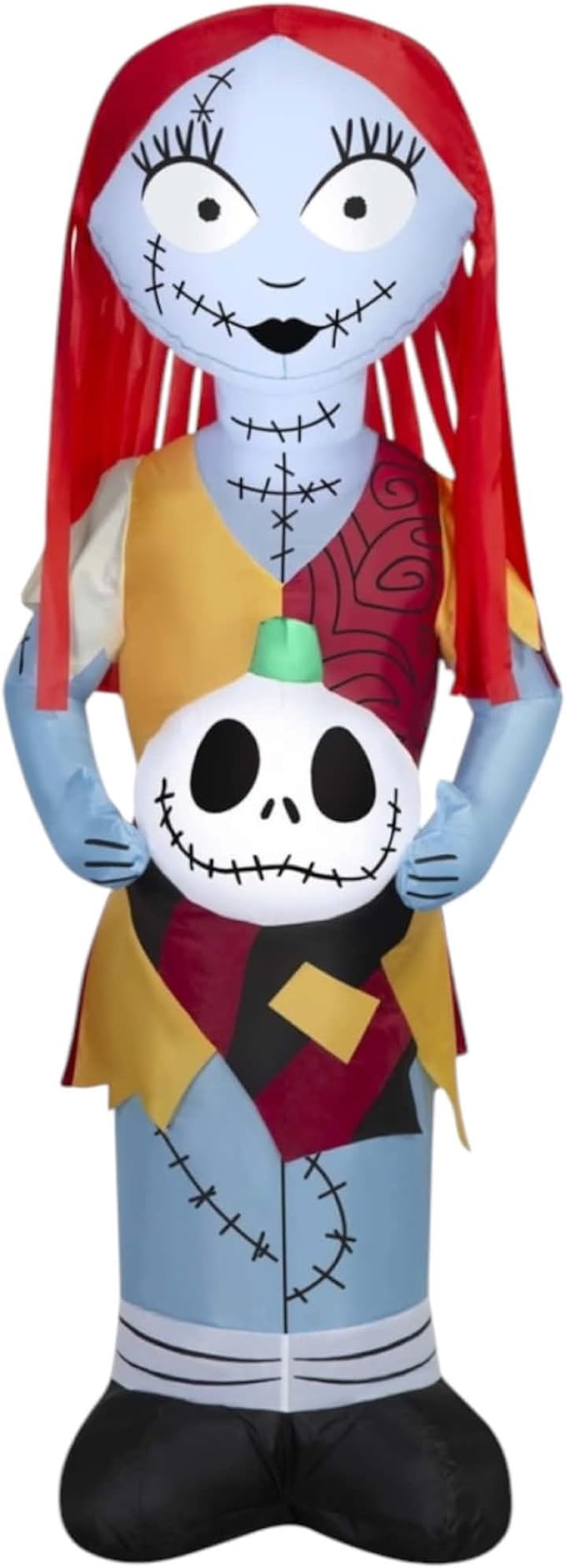 Halloween Airblown Yard Inflatable Sally in Orange Dress with Skull – 5 Feet Tall