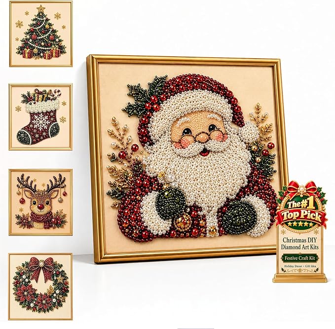 Christmas Diamond Painting Kit, DIY Santa Pearl Art for Adults (Santa) - skull painting