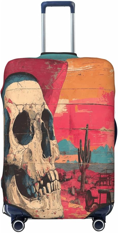Travel Suitcase Cover Luggage Cover,Fits 18"-32",Western Skull - skull suitcase