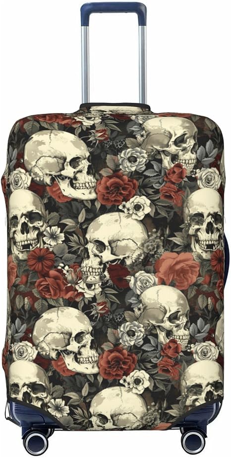 Travel Suitcase Cover Luggage Cover,Fits 18"-32",Skull Art Aesthetic (8) - skull suitcase
