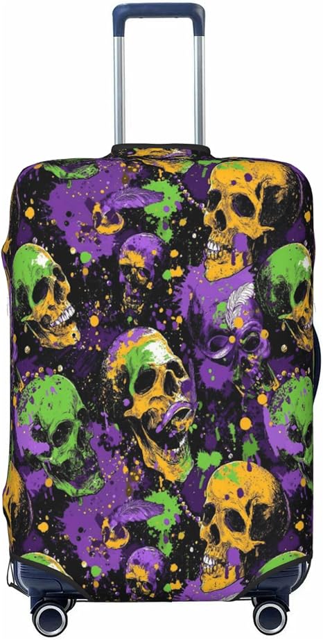 Travel Suitcase Cover Luggage Cover,Fits 18"-32",Skulls - skull suitcase