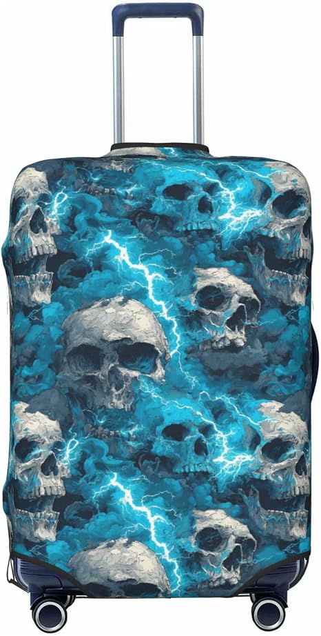 Travel Suitcase Cover Luggage Cover,Fits 18"-32",Skulls Lightning - skull suitcase