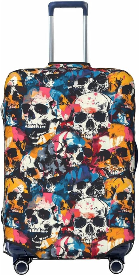 Travel Suitcase Cover Luggage Cover,Fits 18"-32",Skull Art Aesthetic (6) - skull suitcase