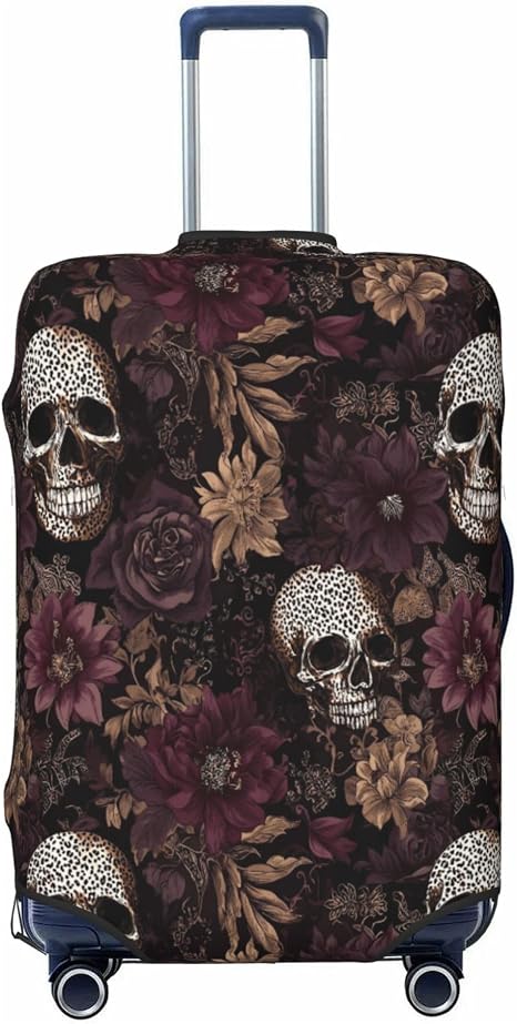 Travel Suitcase Cover Luggage Cover,Fits 18"-32",Skulls Leopard - skull suitcase