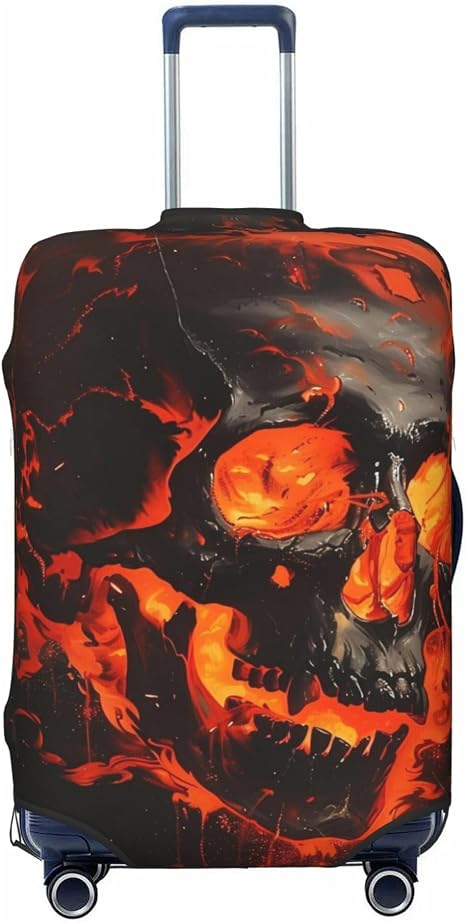 Travel Suitcase Cover Luggage Cover,Fits 18"-32",Skull Art Aesthetic (2) - skull suitcase