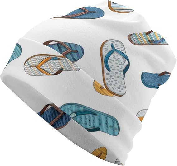 Flip Flops Beanie Cooling Skull Cap for Women Men Fisherman Running Hat Cycling Caps - sugar skull costume