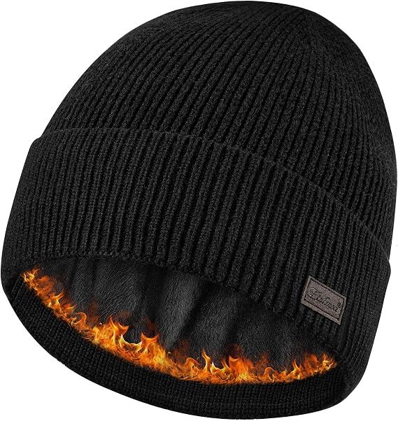 Etsfmoa Beanie for Men and Women, Winter Warm Fleece Lined Knit Cuffed Hat - skull jacket
