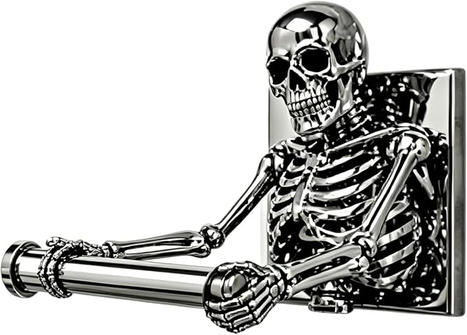 Halloween Bathroom Decor Bath Tissue Roll Holder - skull toilet paper