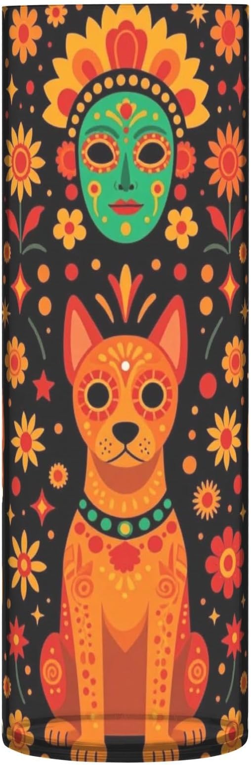 Chihuahua Sugar Skull Plastic Flower Vases - skull candle