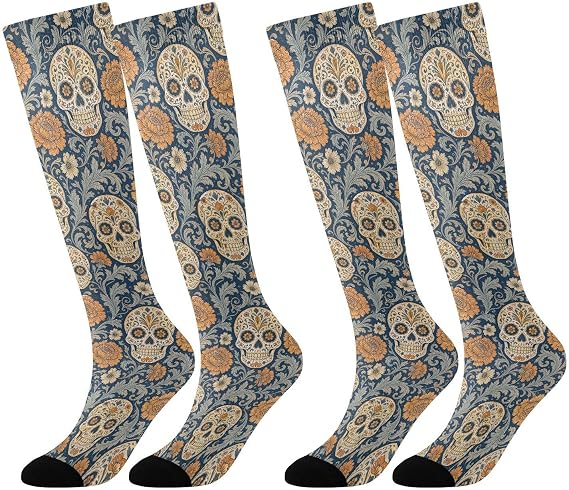 Kids Soccer Socks Sugar Skulls William Morris - sugar skull costume