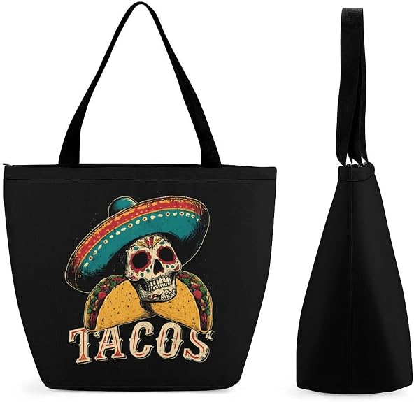 Mexico Sugar Skull Tacos Women's Tote Shoulder Bag - sugar skull handbags for sale