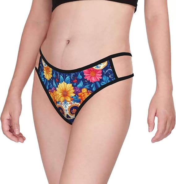 Augenstern Women'S Sugar-Skull-Mexico-Marigold Low Rise Thong Underwear - skull leggings