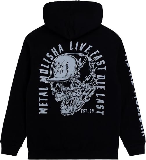 Metal Mulisha Men's Smoking Full Zip Sherpa Black Hoodie - skull sweatshirts