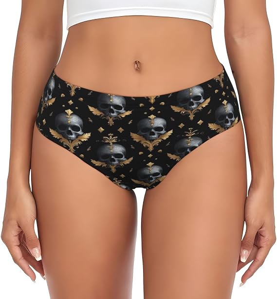 Women'S Soft Stretch Brief Underwear-Skull - skull swimsuit